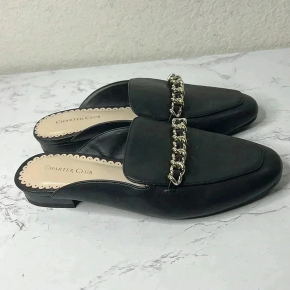 CHARTER CLUB Kari Womens Faux Suede Chain Mules Size 7M - Picture 4 of 9